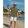 imageCOOFANDY Mens Button Down Short Sleeve Shirts Casual Cotton Shirts Summer Beach Shirt with PocketArmy Green