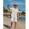 imageCOOFANDY Mens Button Down Short Sleeve Shirts Casual Cotton Shirts Summer Beach Shirt with PocketBeige