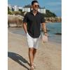 imageCOOFANDY Mens Button Down Short Sleeve Shirts Casual Cotton Shirts Summer Beach Shirt with PocketBlack