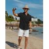 imageCOOFANDY Mens Button Down Short Sleeve Shirts Casual Cotton Shirts Summer Beach Shirt with PocketBlack
