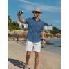 imageCOOFANDY Mens Button Down Short Sleeve Shirts Casual Cotton Shirts Summer Beach Shirt with PocketDenim Blue
