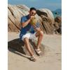 imageCOOFANDY Mens Button Down Short Sleeve Shirts Casual Cotton Shirts Summer Beach Shirt with PocketDenim Blue