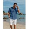 imageCOOFANDY Mens Button Down Short Sleeve Shirts Casual Cotton Shirts Summer Beach Shirt with PocketDenim Blue