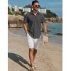 imageCOOFANDY Mens Button Down Short Sleeve Shirts Casual Cotton Shirts Summer Beach Shirt with PocketGray