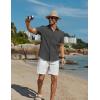 imageCOOFANDY Mens Button Down Short Sleeve Shirts Casual Cotton Shirts Summer Beach Shirt with PocketGray