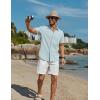 imageCOOFANDY Mens Button Down Short Sleeve Shirts Casual Cotton Shirts Summer Beach Shirt with PocketLight Blue