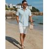 imageCOOFANDY Mens Button Down Short Sleeve Shirts Casual Cotton Shirts Summer Beach Shirt with PocketLight Blue