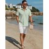 imageCOOFANDY Mens Button Down Short Sleeve Shirts Casual Cotton Shirts Summer Beach Shirt with PocketLight Green