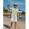 imageCOOFANDY Mens Button Down Short Sleeve Shirts Casual Cotton Shirts Summer Beach Shirt with PocketLight Green