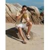 imageCOOFANDY Mens Button Down Short Sleeve Shirts Casual Cotton Shirts Summer Beach Shirt with PocketLight Khaki