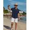 imageCOOFANDY Mens Button Down Short Sleeve Shirts Casual Cotton Shirts Summer Beach Shirt with PocketNavy Blue