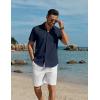 imageCOOFANDY Mens Button Down Short Sleeve Shirts Casual Cotton Shirts Summer Beach Shirt with PocketNavy Blue