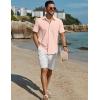 imageCOOFANDY Mens Button Down Short Sleeve Shirts Casual Cotton Shirts Summer Beach Shirt with PocketPink