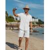 imageCOOFANDY Mens Button Down Short Sleeve Shirts Casual Cotton Shirts Summer Beach Shirt with PocketWhite