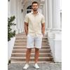 imageCOOFANDY Mens Casual Button Down Shirts Short Sleeve Summer Untucked Dress Shirt with PocketBeige