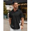 imageCOOFANDY Mens Casual Button Down Shirts Short Sleeve Summer Untucked Dress Shirt with PocketBlack