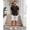 imageCOOFANDY Mens Casual Button Down Shirts Short Sleeve Summer Untucked Dress Shirt with PocketBlack
