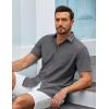 imageCOOFANDY Mens Casual Button Down Shirts Short Sleeve Summer Untucked Dress Shirt with PocketDeep Grey