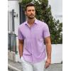imageCOOFANDY Mens Casual Button Down Shirts Short Sleeve Summer Untucked Dress Shirt with PocketLavender