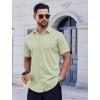 imageCOOFANDY Mens Casual Button Down Shirts Short Sleeve Summer Untucked Dress Shirt with PocketLight Green