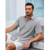imageCOOFANDY Mens Casual Button Down Shirts Short Sleeve Summer Untucked Dress Shirt with PocketLight Grey