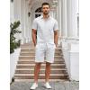 imageCOOFANDY Mens Casual Button Down Shirts Short Sleeve Summer Untucked Dress Shirt with PocketWhite