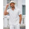 imageCOOFANDY Mens Casual Button Down Shirts Short Sleeve Summer Untucked Dress Shirt with PocketWhite