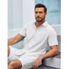 imageCOOFANDY Mens Casual Button Down Shirts Short Sleeve Summer Untucked Dress Shirt with PocketWhite