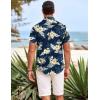 imageCOOFANDY Mens Hawaiian Shirts Short Sleeve Casual Button Down Beach Vacation Summer ShirtBlackapricot Bloom