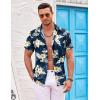 imageCOOFANDY Mens Hawaiian Shirts Short Sleeve Casual Button Down Beach Vacation Summer ShirtBlackapricot Bloom