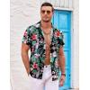 imageCOOFANDY Mens Hawaiian Shirts Short Sleeve Casual Button Down Beach Vacation Summer ShirtBlackgreen Leaf
