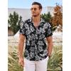 imageCOOFANDY Mens Hawaiian Shirts Short Sleeve Casual Button Down Beach Vacation Summer ShirtBlackwhite Leaf