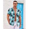 imageCOOFANDY Mens Hawaiian Shirts Short Sleeve Casual Button Down Beach Vacation Summer ShirtBluecoconut Tree