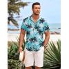 imageCOOFANDY Mens Hawaiian Shirts Short Sleeve Casual Button Down Beach Vacation Summer ShirtBluecoconut Tree