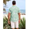 imageCOOFANDY Mens Hawaiian Shirts Short Sleeve Casual Button Down Beach Vacation Summer ShirtGreenpalm Leave