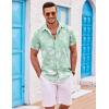 imageCOOFANDY Mens Hawaiian Shirts Short Sleeve Casual Button Down Beach Vacation Summer ShirtGreenpalm Leave