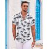 imageCOOFANDY Mens Hawaiian Shirts Short Sleeve Casual Button Down Beach Vacation Summer ShirtGreytropical Tree