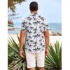 imageCOOFANDY Mens Hawaiian Shirts Short Sleeve Casual Button Down Beach Vacation Summer ShirtGreytropical Tree