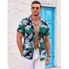 imageCOOFANDY Mens Hawaiian Shirts Short Sleeve Casual Button Down Beach Vacation Summer ShirtNavy Bluegreen White Leaf