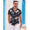 imageCOOFANDY Mens Hawaiian Shirts Short Sleeve Casual Button Down Beach Vacation Summer ShirtNavy Bluetropical Floral