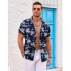 imageCOOFANDY Mens Hawaiian Shirts Short Sleeve Casual Button Down Beach Vacation Summer ShirtNavy Bluewhite Tree