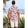 imageCOOFANDY Mens Hawaiian Shirts Short Sleeve Casual Button Down Beach Vacation Summer ShirtPinkcoconut Tree