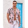 imageCOOFANDY Mens Hawaiian Shirts Short Sleeve Casual Button Down Beach Vacation Summer ShirtPinkcoconut Tree