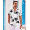 imageCOOFANDY Mens Hawaiian Shirts Short Sleeve Casual Button Down Beach Vacation Summer ShirtWhitecoconut Tree