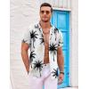 imageCOOFANDY Mens Hawaiian Shirts Short Sleeve Casual Button Down Beach Vacation Summer ShirtWhitecoconut Tree
