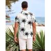 imageCOOFANDY Mens Hawaiian Shirts Short Sleeve Casual Button Down Beach Vacation Summer ShirtWhitecoconut Tree