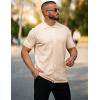 imageCOOFANDY Mens Knit Short Sleeve Shirt Casual Button Down Shirt Vintage Fashion Polo Shirts Crochet Summer Beach ShirtsBeige