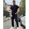 imageCOOFANDY Mens Knit Short Sleeve Shirt Casual Button Down Shirt Vintage Fashion Polo Shirts Crochet Summer Beach ShirtsBlack