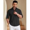 imageCOOFANDY Mens Long Sleeve Button Down Shirt Wrinkle Free Untucked Dress Shirt Casual Denim ShirtBlack