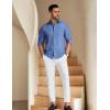 imageCOOFANDY Mens Long Sleeve Button Down Shirt Wrinkle Free Untucked Dress Shirt Casual Denim ShirtBlue